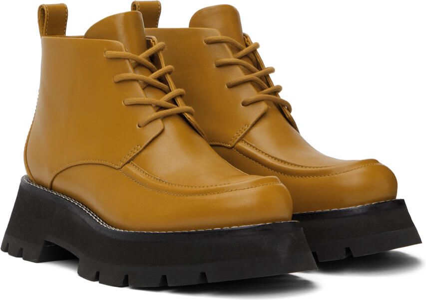 3.1 Phillip Lim Yellow Kate Short Combat Boots - Picture 2
