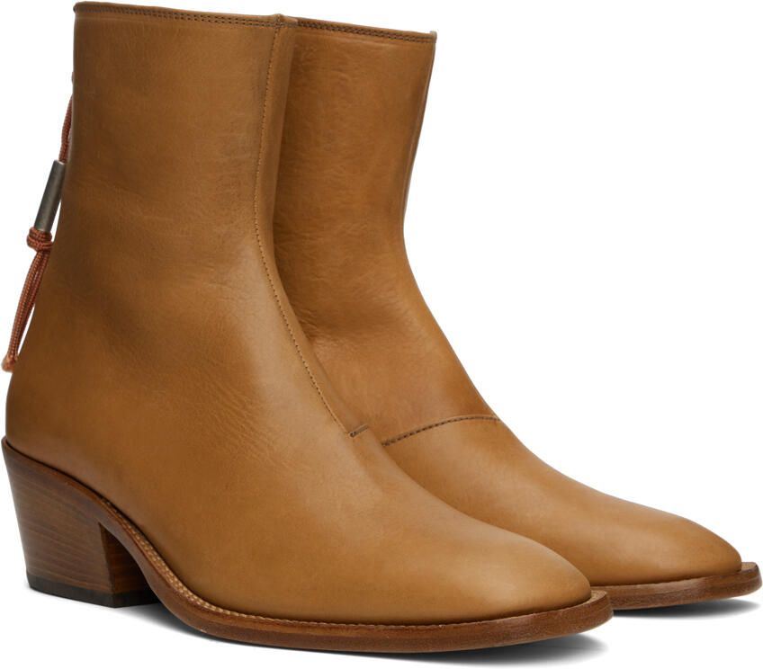 Acne Studios Beige Calfskin Boots - Picture 2