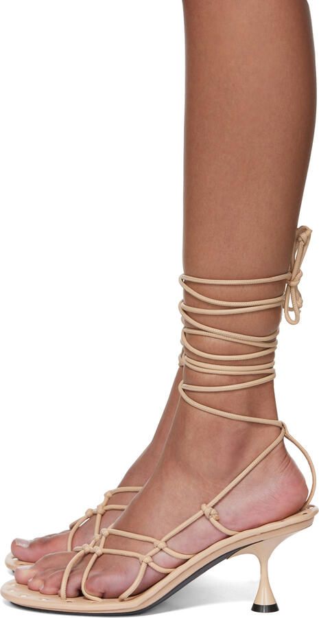 Acne Studios Beige Strappy Heeled Sandals - Picture 3