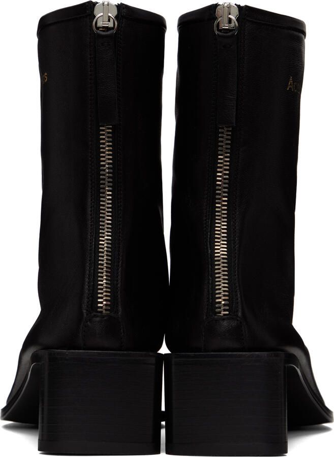 Acne Studios Black Branded Logo Boots - Picture 3