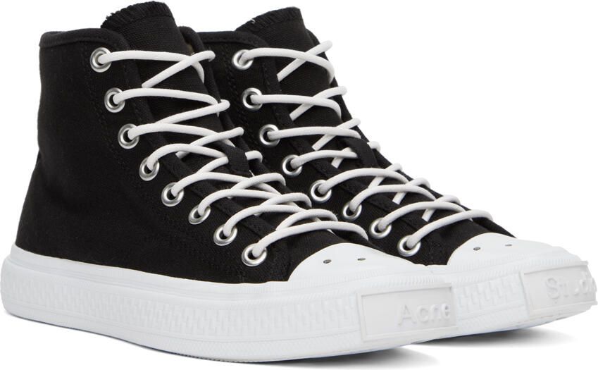 Acne Studios Black Canvas High Sneakers - Picture 2