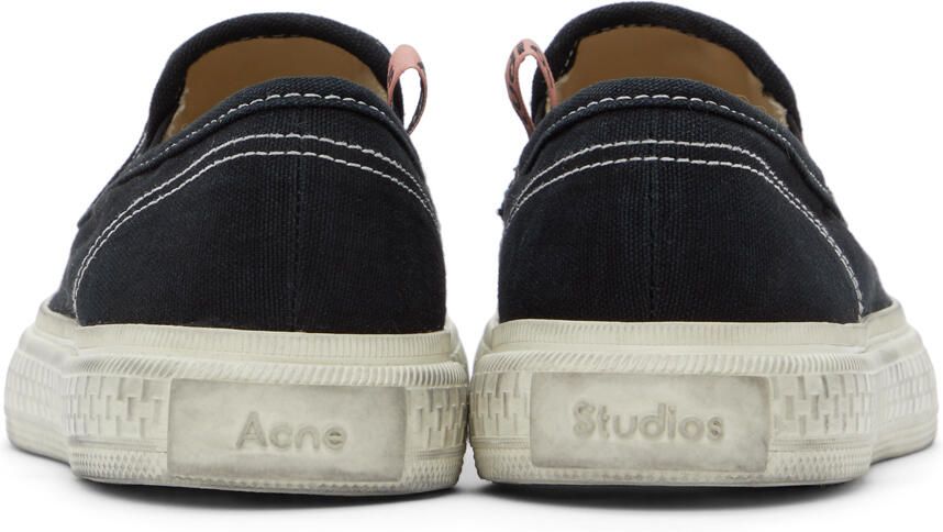 Acne Studios Black Canvas Slip-On Sneakers - Picture 2