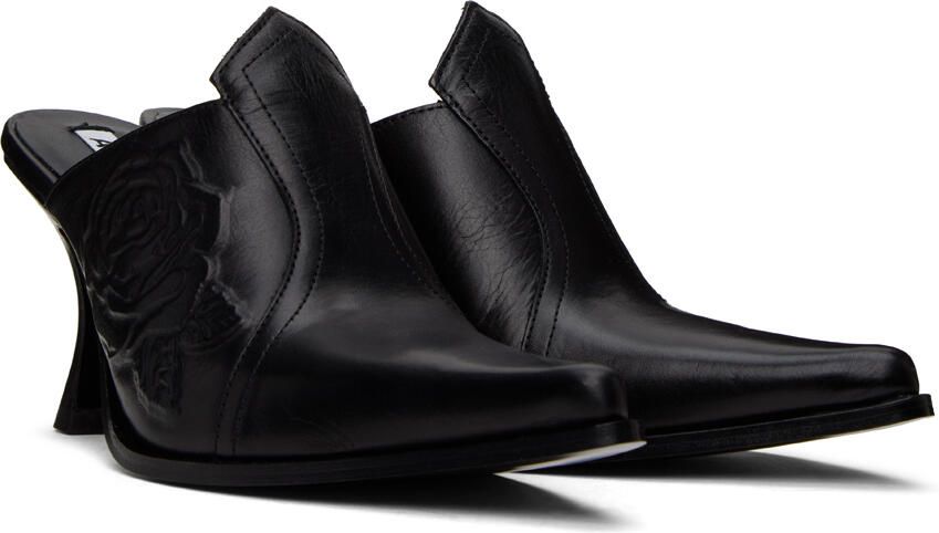 Acne Studios Black Embossed Mules - Picture 2