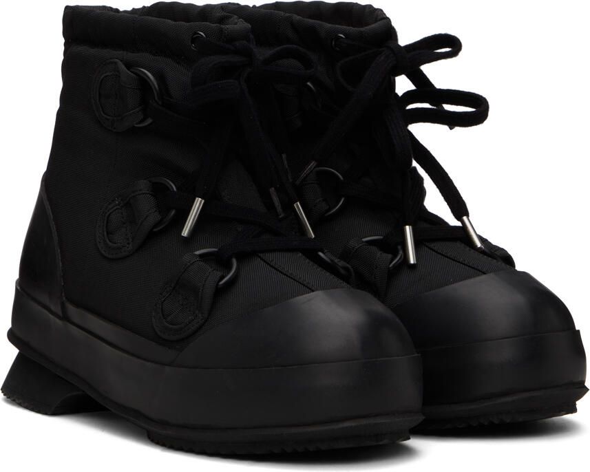 Acne Studios Black Lace-Up Ankle Boots - Picture 2