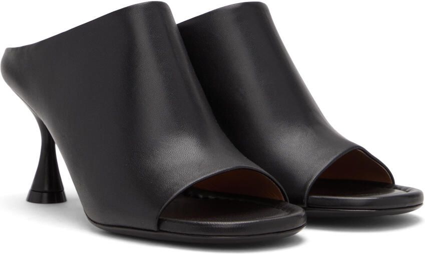 Acne Studios Black Leather Heeled Sandals - Picture 2