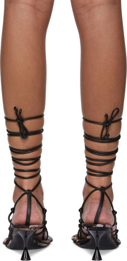 Acne Studios Black Strappy Heeled Sandals - Picture 3