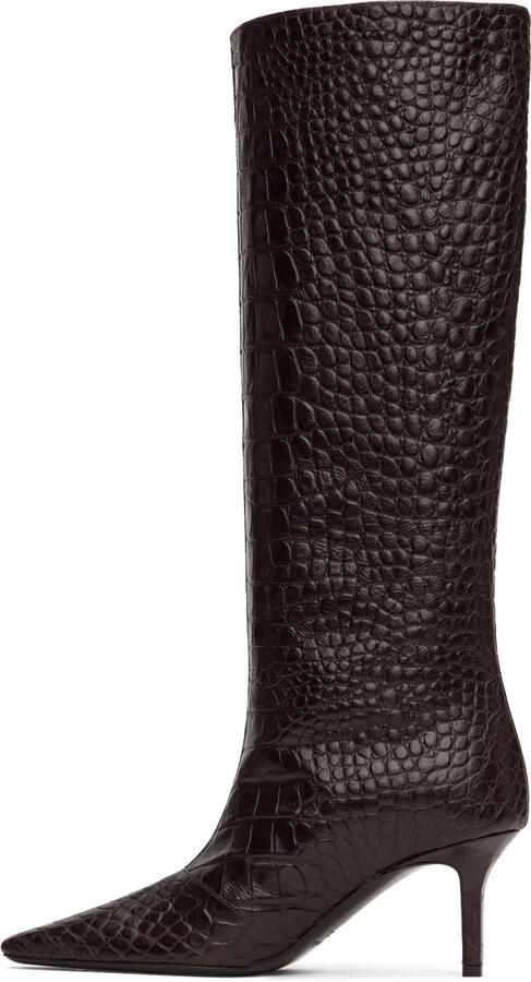 Acne Studios Brown Embossed Boots - Picture 2