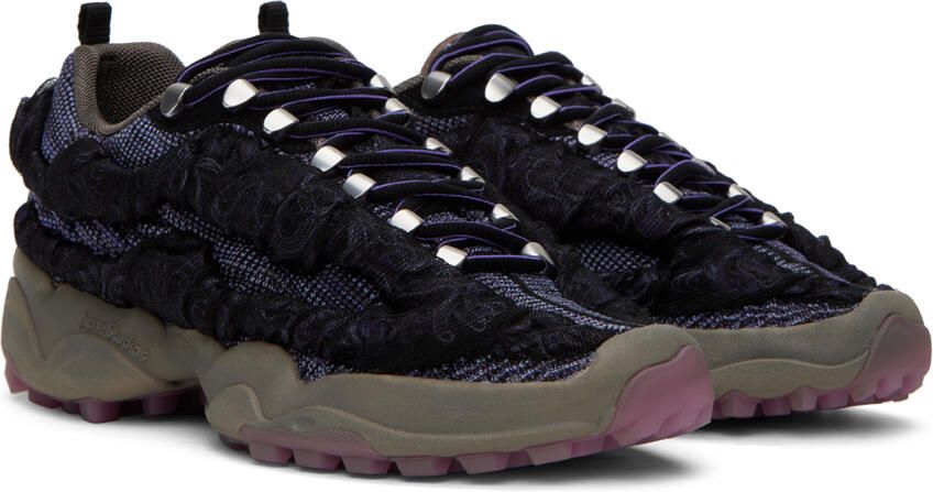 Acne Studios Purple & Black Knit Sneakers - Picture 2