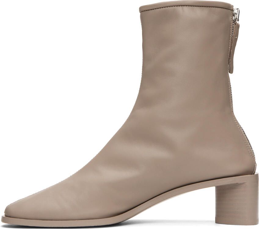 Acne Studios Taupe Branded Ankle Boots - Picture 2