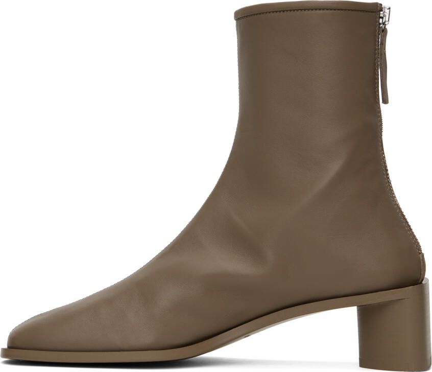 Acne Studios Taupe Branded Logo Boots - Picture 2
