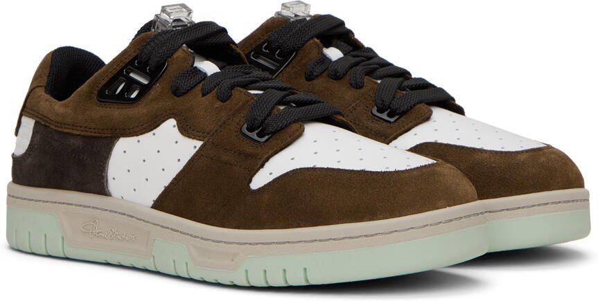 Acne Studios White & Brown Perforated Sneakers - Picture 2