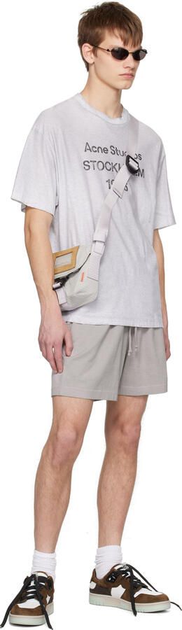 Acne Studios White & Brown Perforated Sneakers - Picture 4