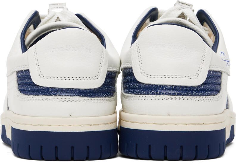 Acne Studios White & Navy Low Top Sneakers
