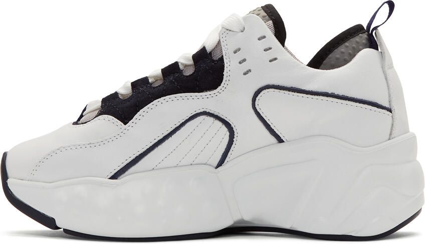 Acne Studios White & Navy Manhattan Sneakers - Picture 2