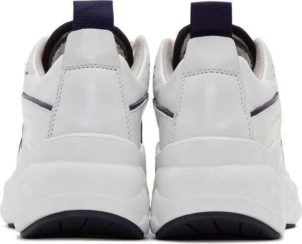 Acne Studios White & Navy Manhattan Sneakers - Picture 4