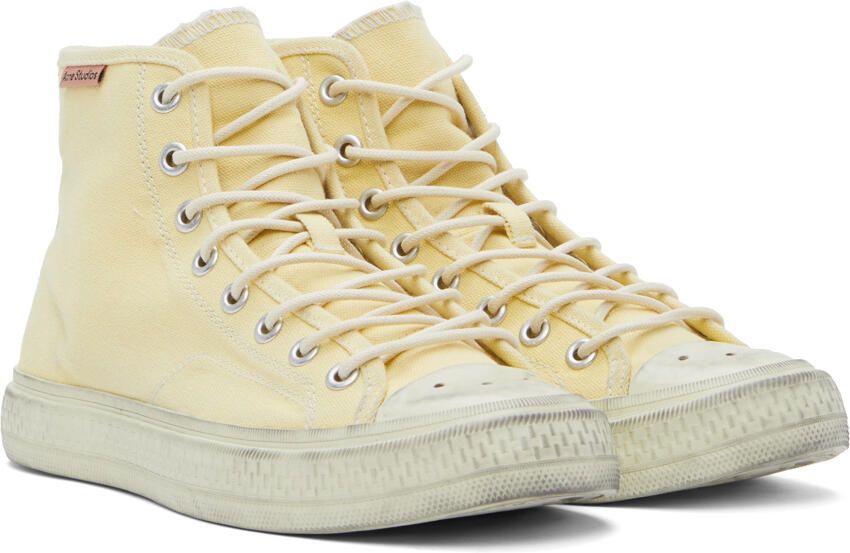 Acne Studios Yellow Ballow Tumbled High Sneakers - Picture 2