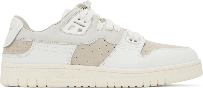 Acne Studios White & Off-White Leather Low-Top Sneakers