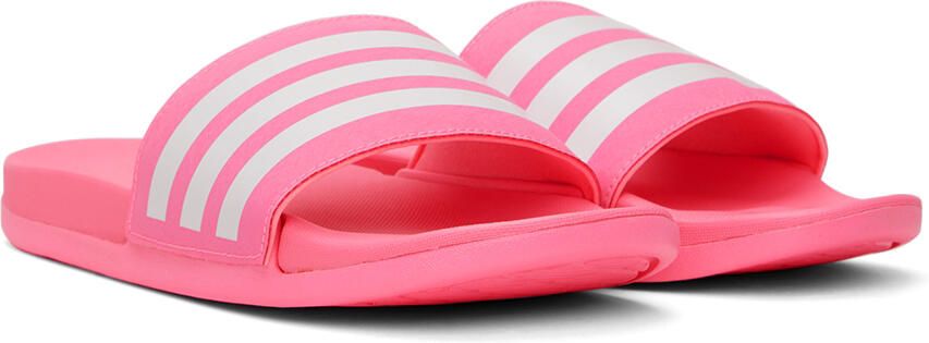 Adidas Kids Pink Adilette Comfort Little Kids Slides - Picture 3