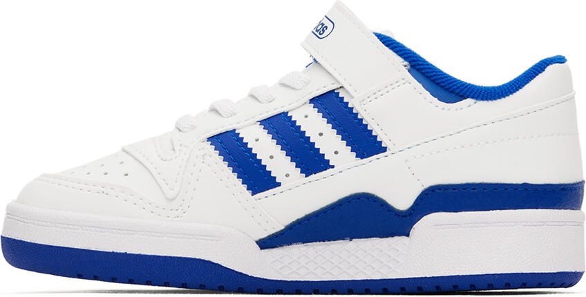 Adidas Kids White & Blue Forum Low Little Kids Sneakers - Picture 3