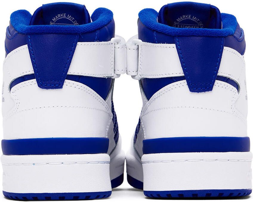 Adidas Kids White & Blue Forum Mid Big Kids Sneakers