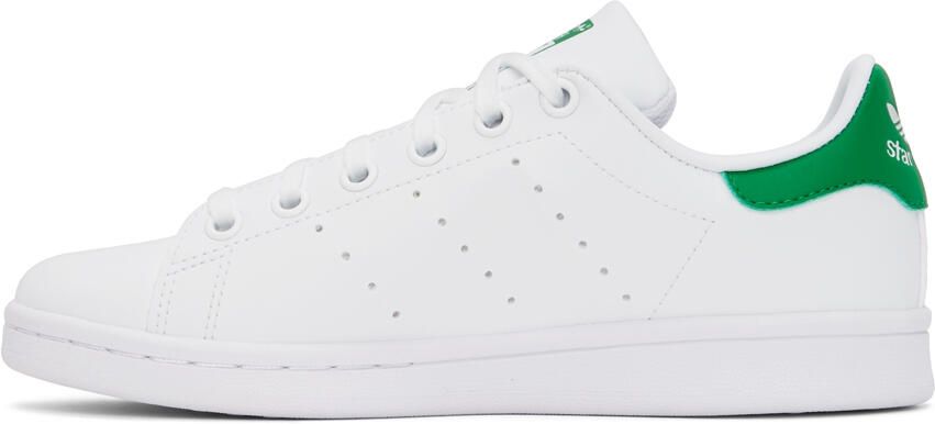 Adidas Kids White & Green Stan Smith Big Kids Sneakers - Picture 3
