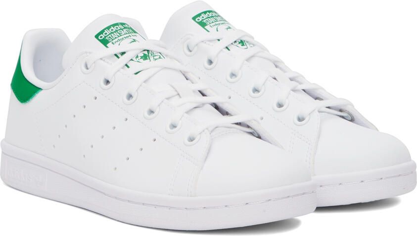 Adidas Kids White & Green Stan Smith Big Kids Sneakers - Picture 2