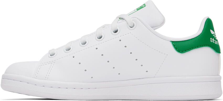 Adidas Kids White & Green Stan Smith Big Kids Sneakers - Picture 3