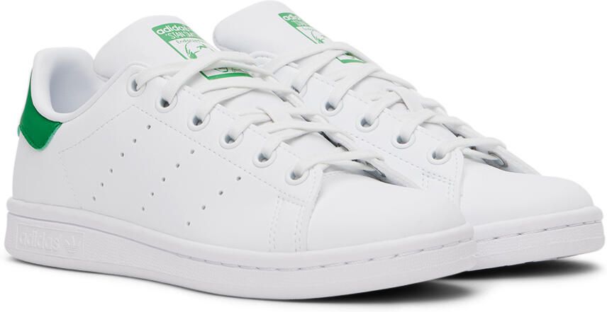 Adidas Kids White & Green Stan Smith Big Kids Sneakers - Picture 2