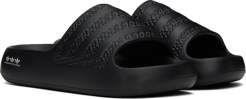 Adidas Originals Black Adilette Ayoon Slides - Picture 2
