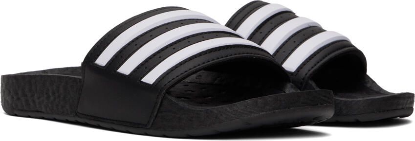 Adidas Originals Black & White Adilette Boost Slides - Picture 2