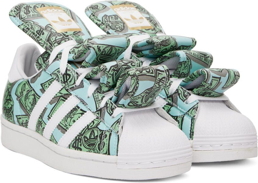 Adidas Originals Green & Blue Jeremy Scott Edition Superstar Sneakers - Picture 2