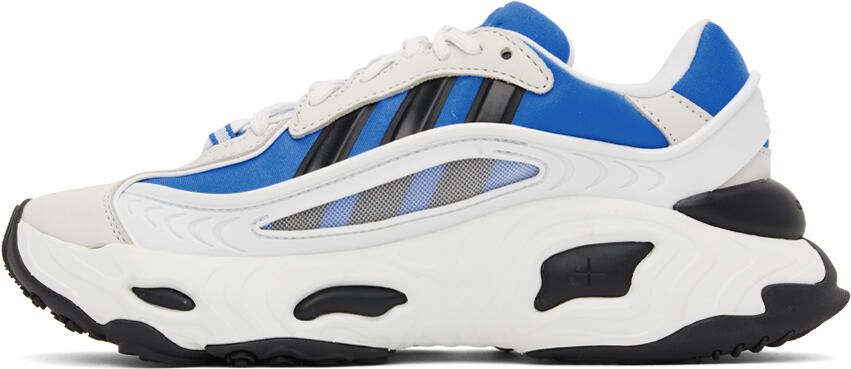 Adidas Originals Off-White & Blue Oznova Sneakers - Picture 3