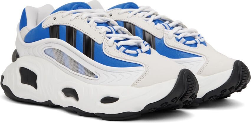 Adidas Originals Off-White & Blue Oznova Sneakers - Picture 2