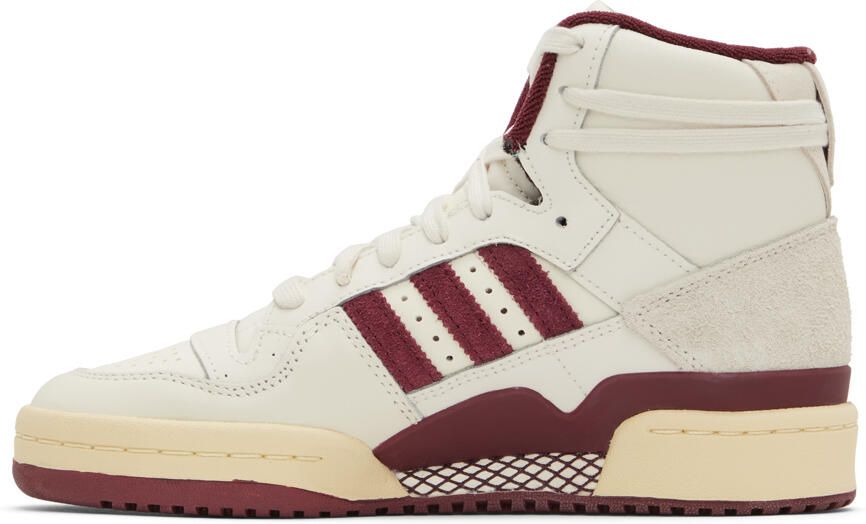 Adidas Originals Off-White & Burgundy Forum 84 Sneakers - Picture 3