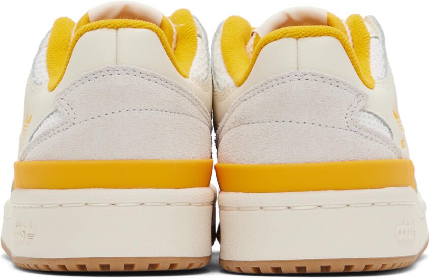Adidas Originals Off-White & Yellow Forum Low Sneakers - Picture 4