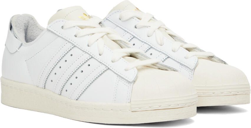 Adidas Originals White & Beige Superstar 82 Sneakers - Picture 4