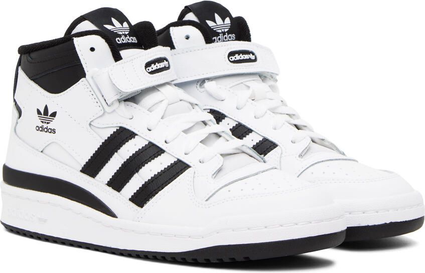 Adidas Originals White & Black Forum Mid Sneakers - Picture 2