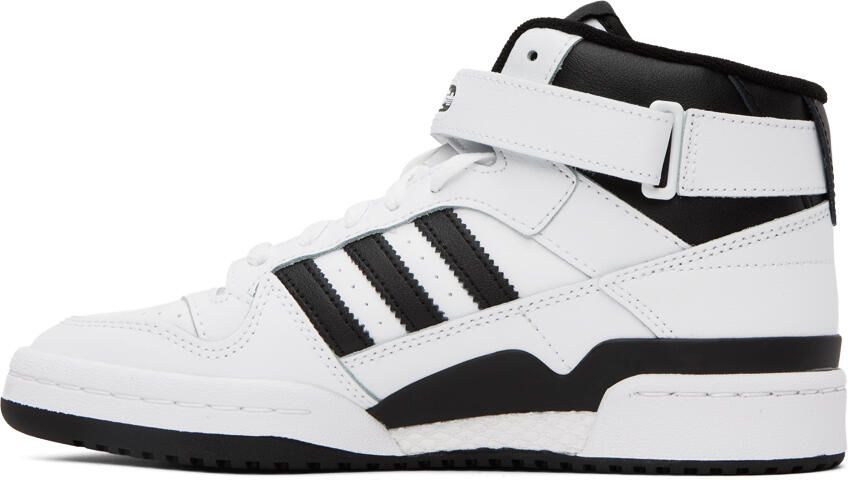 Adidas Originals White & Black Forum Mid Sneakers - Picture 6