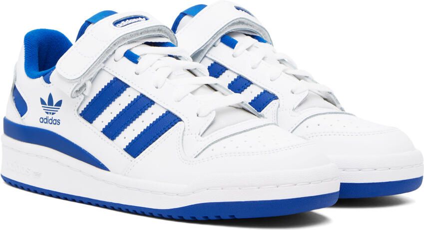 Adidas Originals White & Blue Forum Low Sneakers - Picture 2