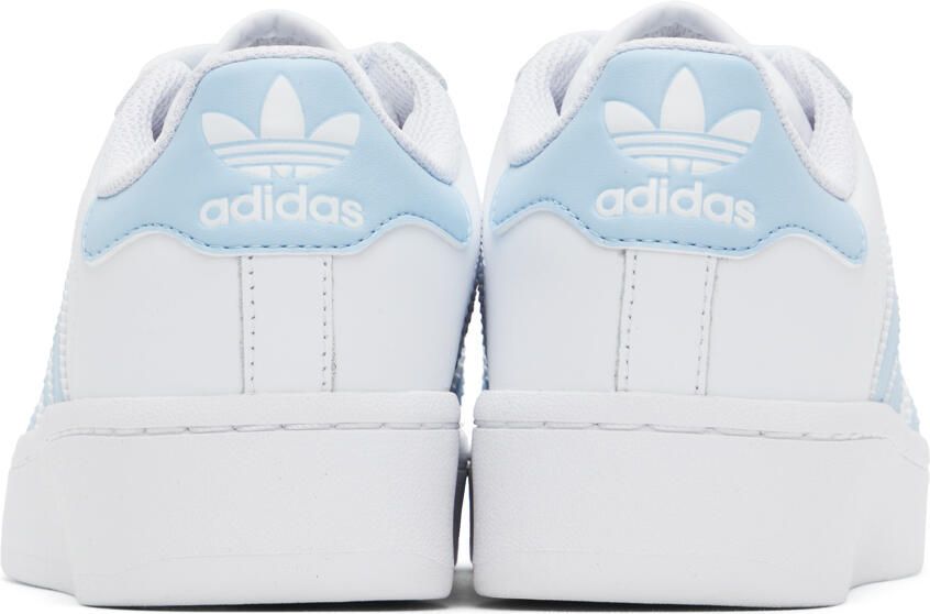 Adidas Originals White & Blue Superstar XLG Sneakers - Picture 4