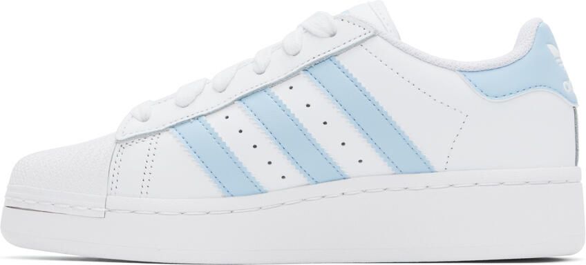 Adidas Originals White & Blue Superstar XLG Sneakers - Picture 3
