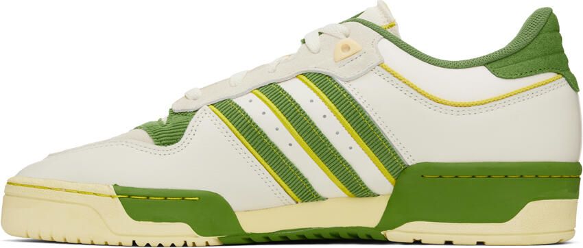 Adidas Originals White & Green Rivalry Low 86 Sneakers - Picture 3