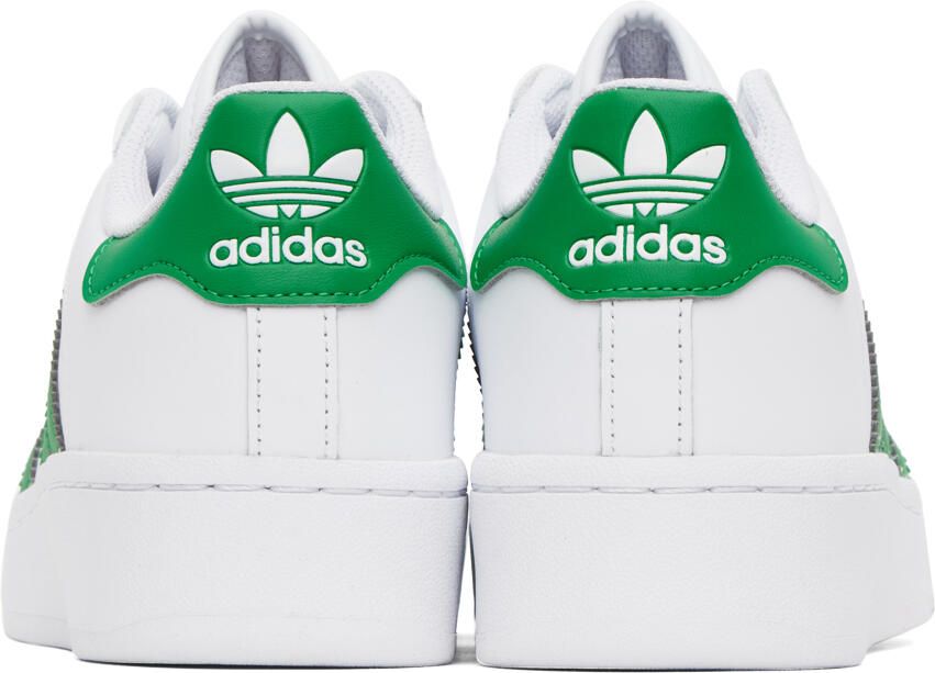 Adidas Originals White & Green Superstar Sneakers