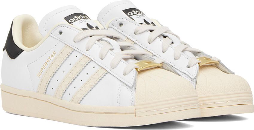 Adidas Originals White & Off-White Superstar Sneakers - Picture 2