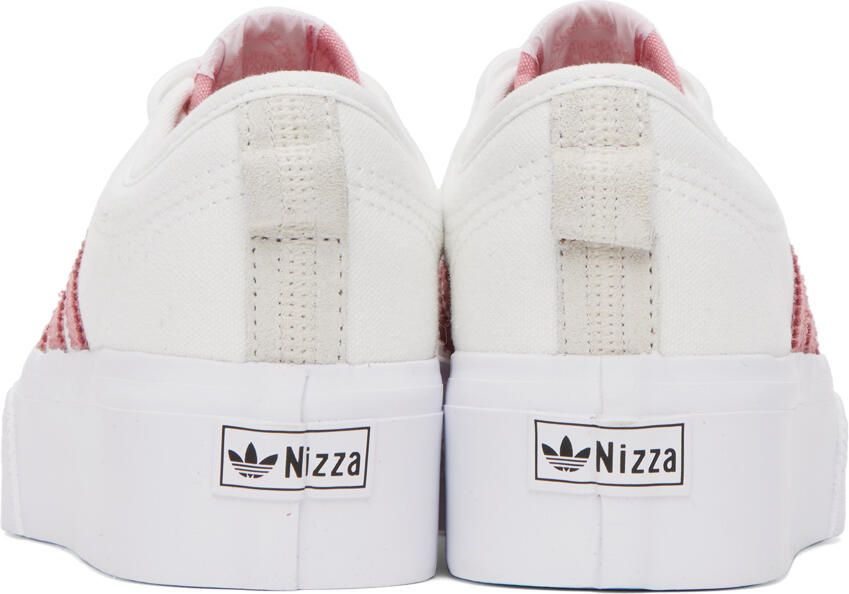 Adidas Originals White & Pink Nizza Platform Sneakers