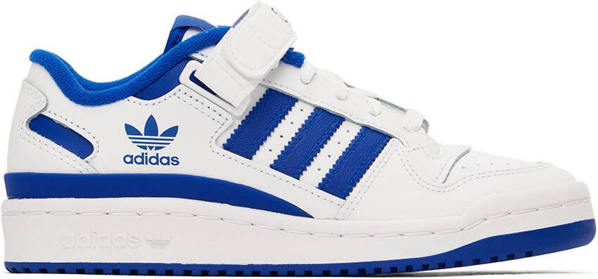 Adidas Kids White & Blue Forum Low Big Kids Sneakers