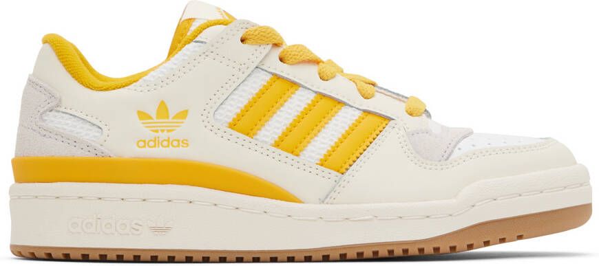 Adidas Originals Off-White & Yellow Forum Low Sneakers