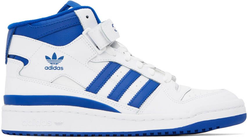 Adidas Originals White & Blue Forum Sneakers