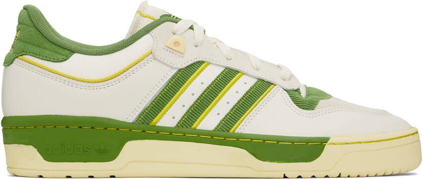 Adidas Originals White & Green Rivalry Low 86 Sneakers