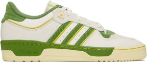 Adidas Originals White & Green Rivalry Low 86 Sneakers